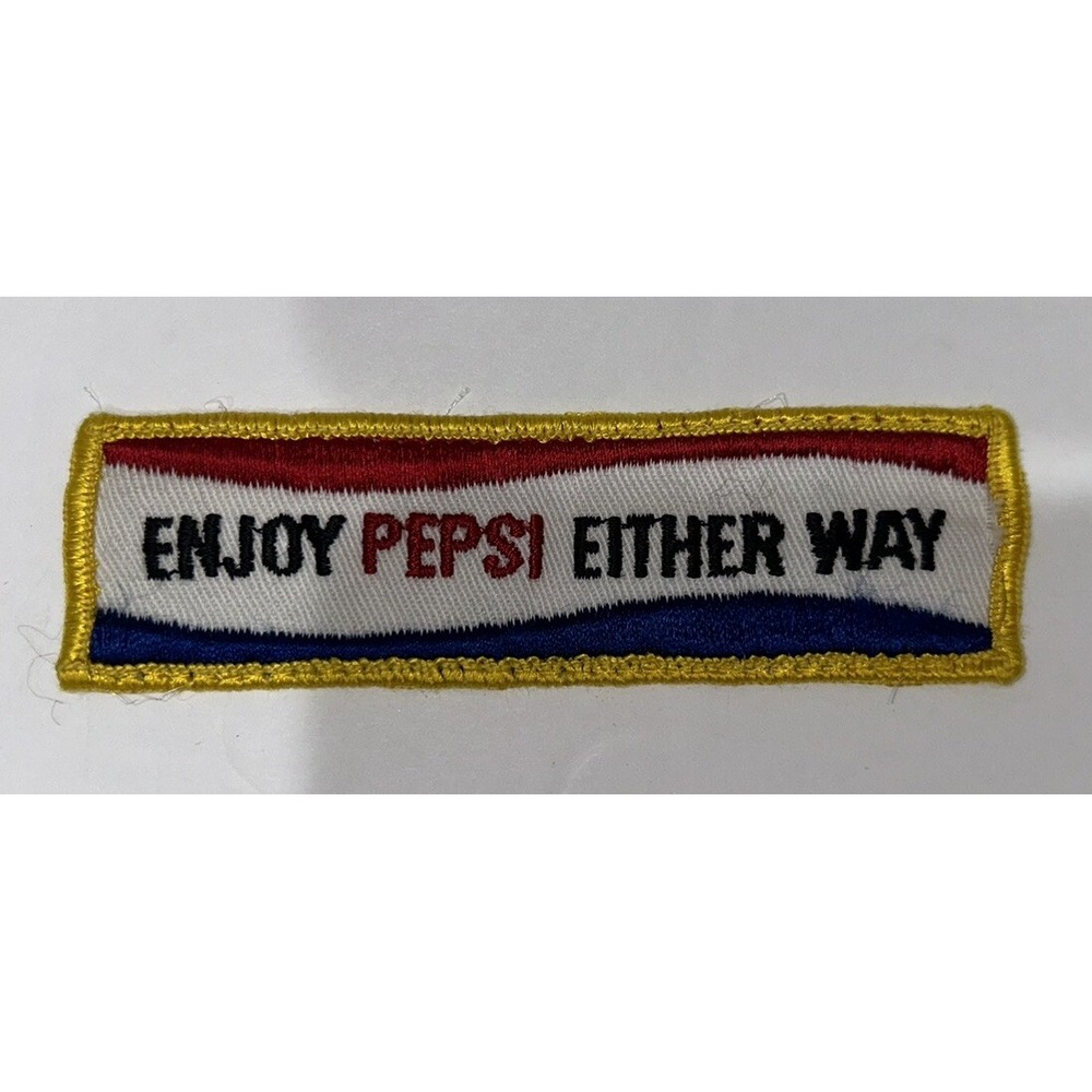 PEPSI-COLA Uniform Patch "Enjoy Pepsi Either Way" NOS Vintage‎